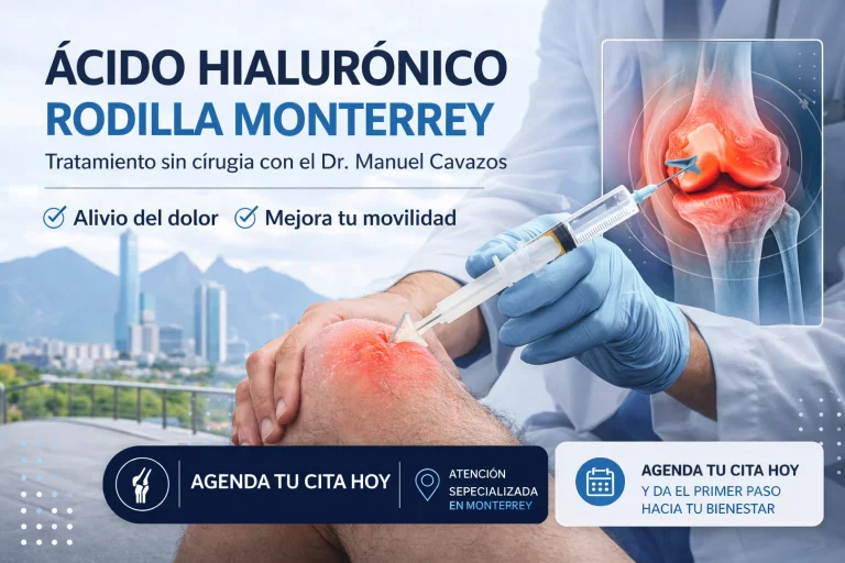 ácido hialurónico rodilla Monterrey infiltración tratamiento dolor rodilla sin cirugía